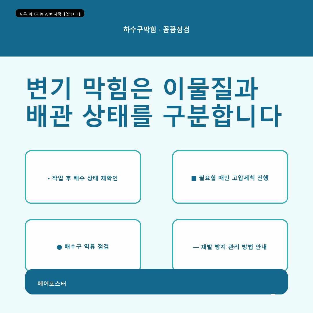 중곡동 변기와 오수 배관 문제, 변기 막힘 해결 기준, 안전하게 진행하는 순서 작업 사례로 살펴보기
