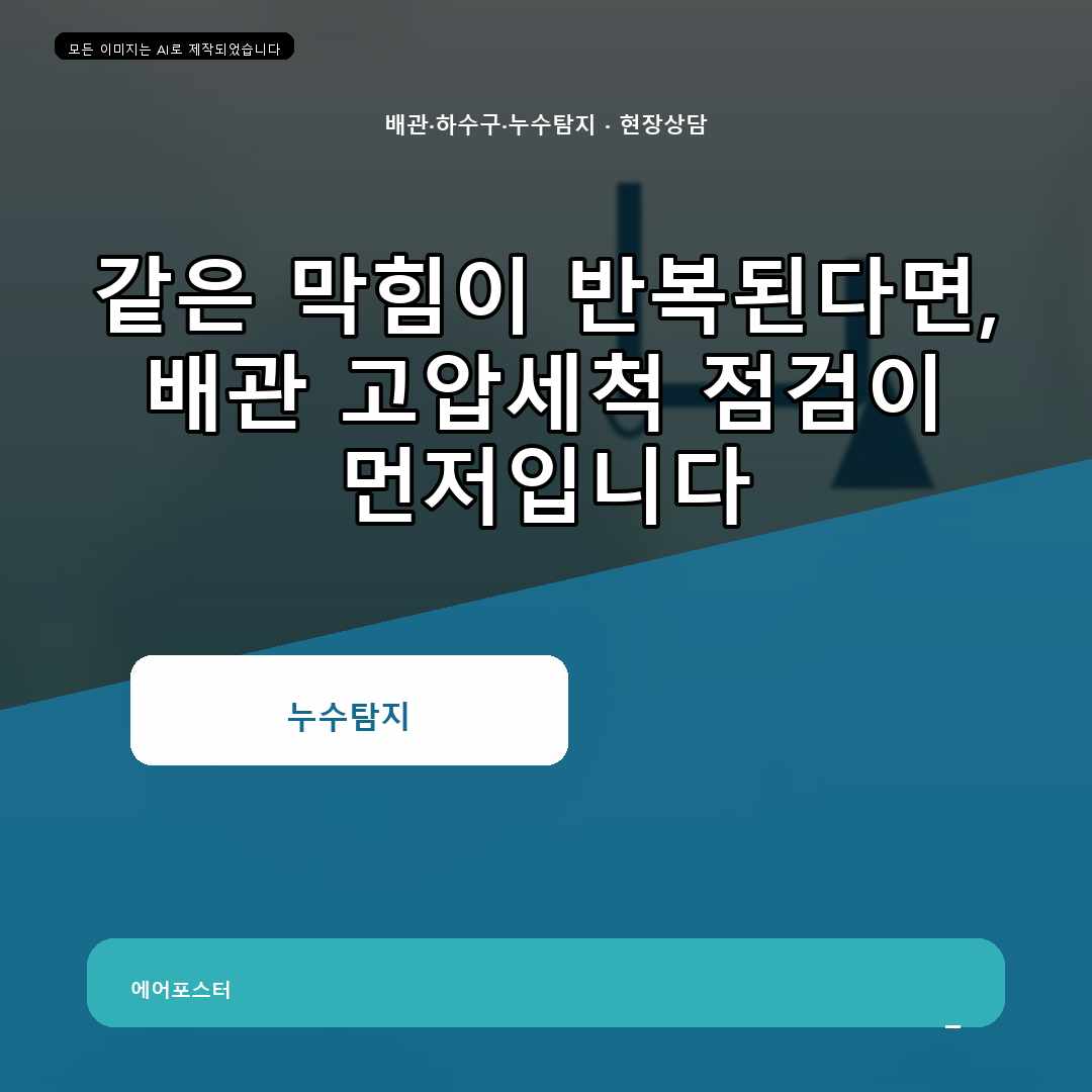 성남 금곡동 하수구 역류 해결, 작업 전후 확인해야 할 기준