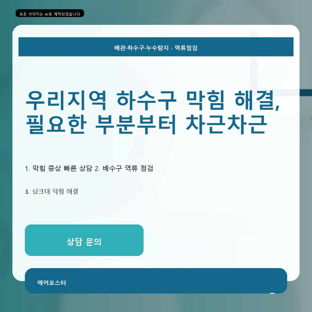 서울 강동구 고덕동 하수구 역류 해결, 작업 범위가 달라지는 이유