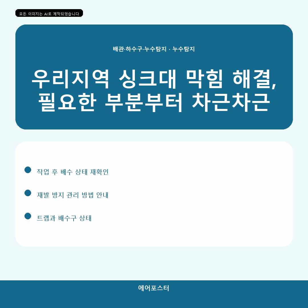 경기 군포 금정동 싱크대 막힘 해결, 막힌 곳만 보면 놓치는 이유