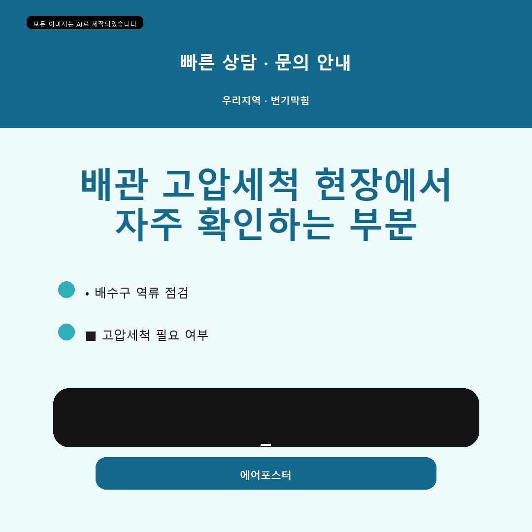 용인 기흥구 변기 막힘 해결, 현장 배관 상태 확인부터