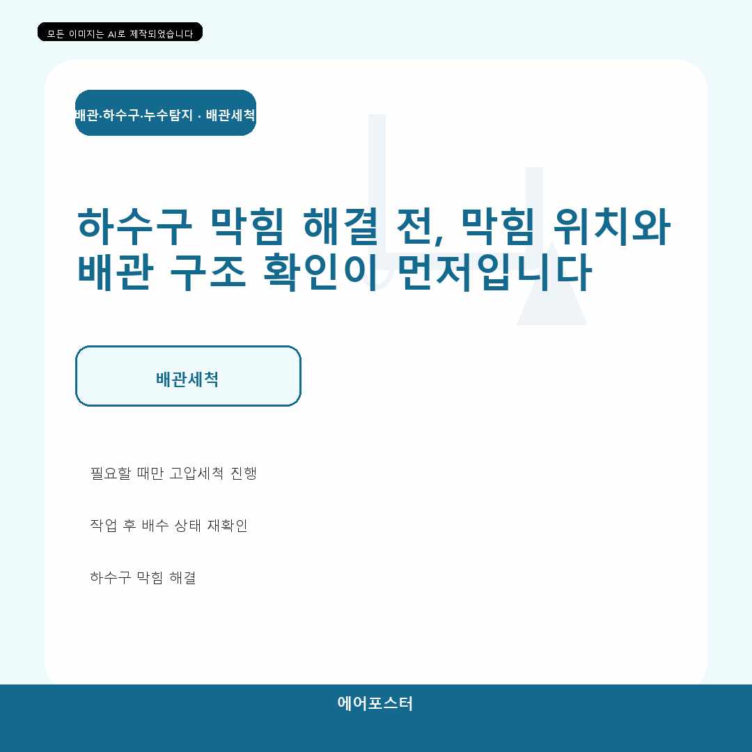 화성 마산리 배관 고압세척, 현장별 확인 포인트