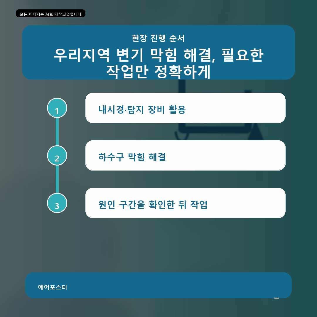 경기 고양 마두동 하수구 역류 해결, 배관 구조에 맞춘 점검 순서