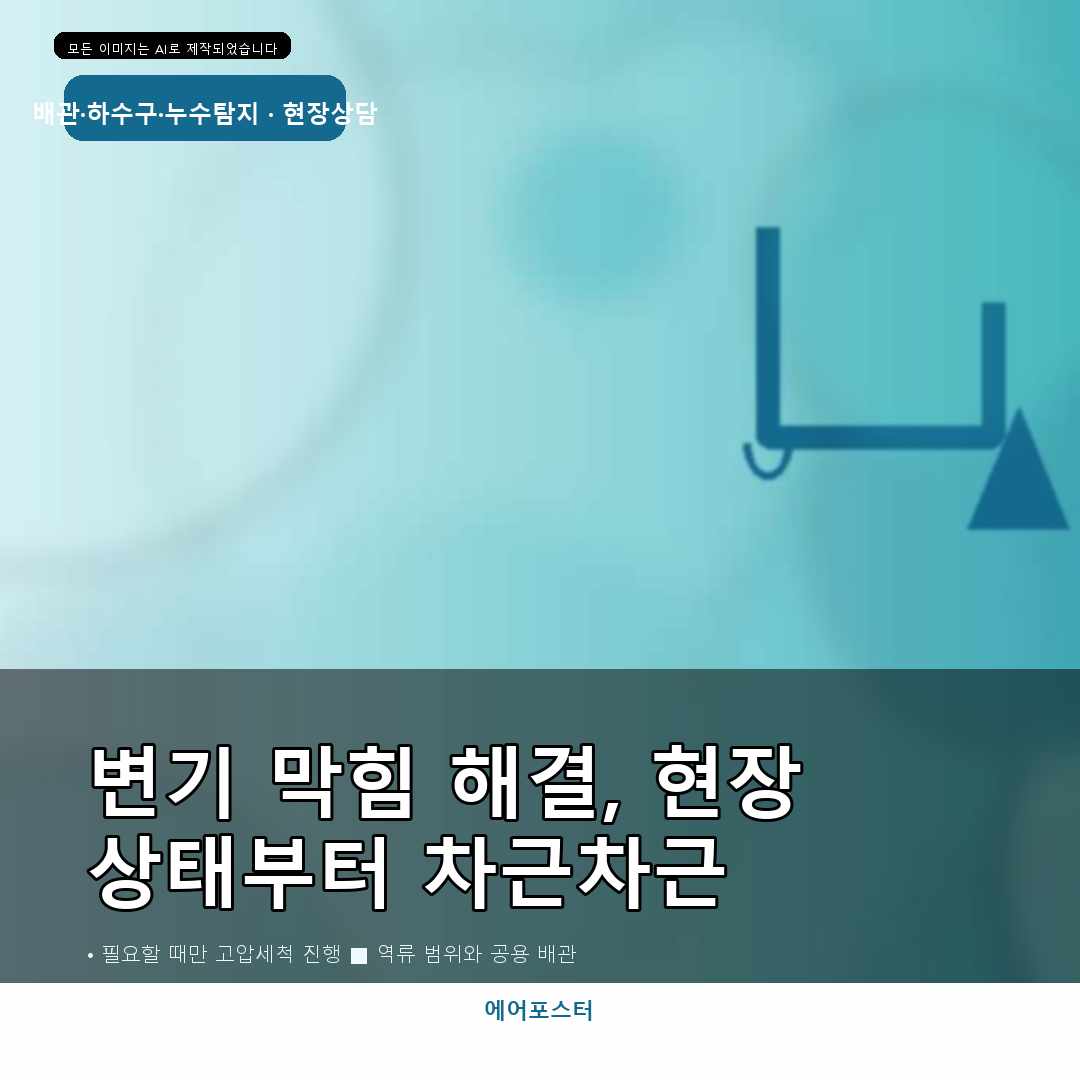 경기 안산 월피동 하수구 역류 해결, 내부 상태를 확인하는 순서