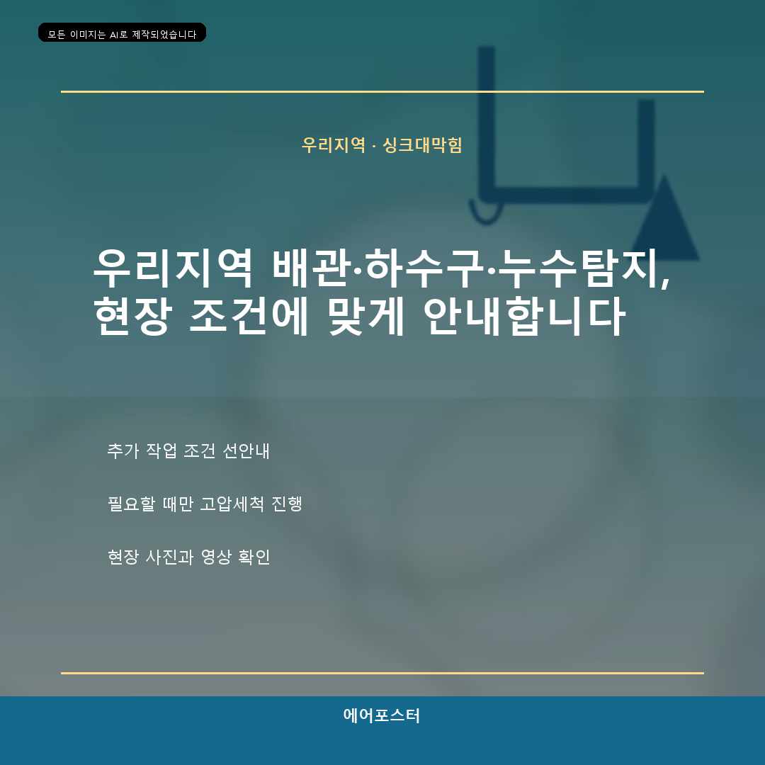 광진구 능동 배관 고압세척, 배관 연결부 상태 확인이 먼저인 이유