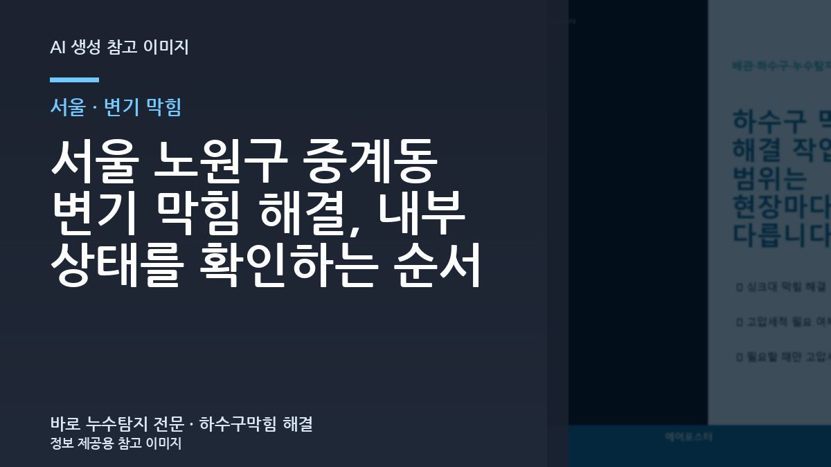 서울 노원구 중계동 변기 막힘 해결, 내부 상태를 확인하는 순서