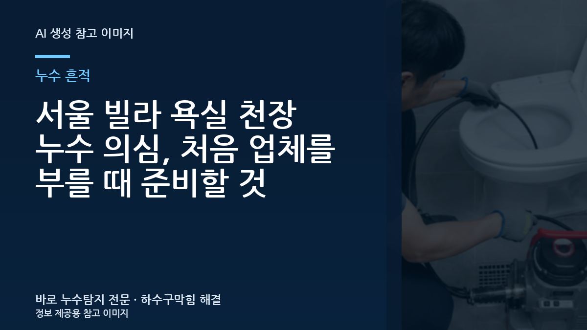 서울 빌라 욕실 천장 누수 의심, 처음 업체를 부를 때 준비할 것