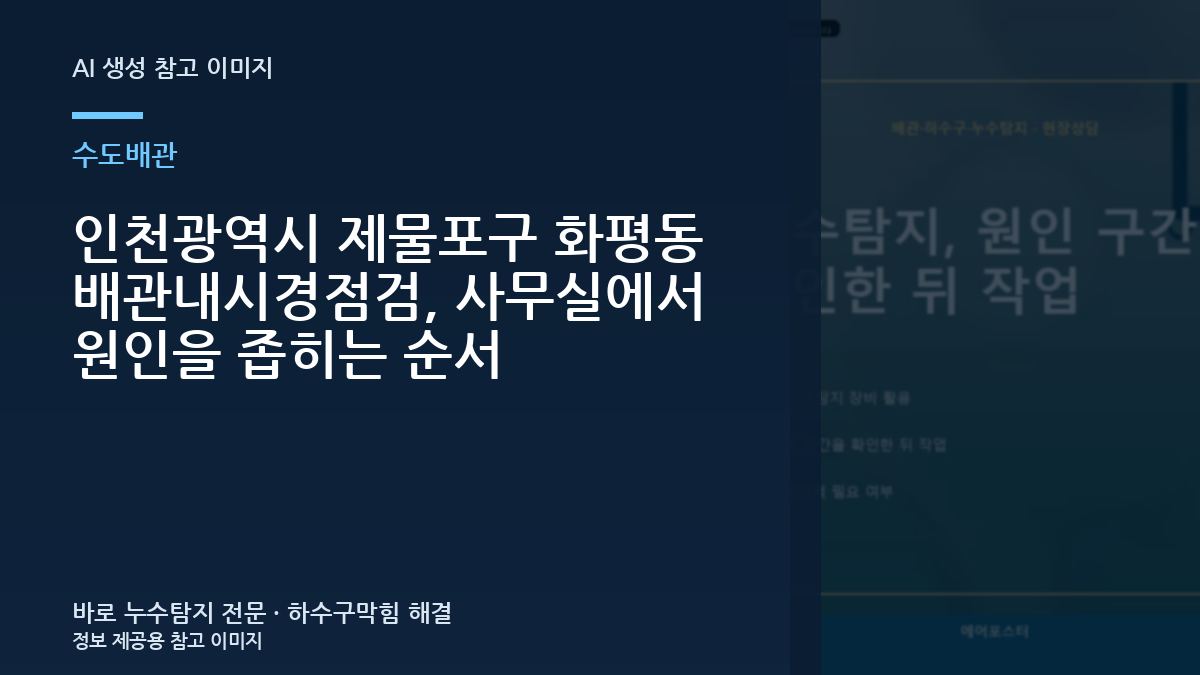 인천광역시 제물포구 화평동 배관내시경점검, 사무실에서 원인을 좁히는 순서