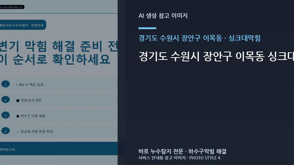 경기도 수원시 장안구 이목동 싱크대막힘 상담 전에 준비할 사진과 정보 · 사용환경별 기준