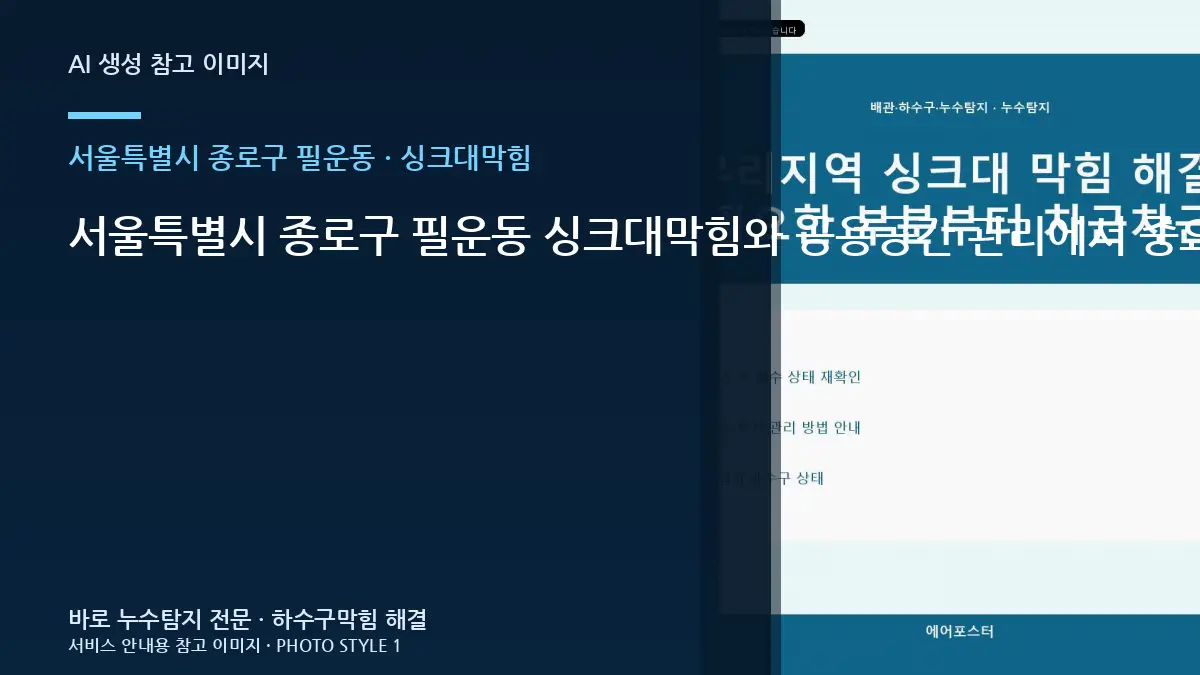 서울특별시 종로구 필운동 싱크대막힘와 공용공간 관리에서 중요한 점 · 안전차단 확인법