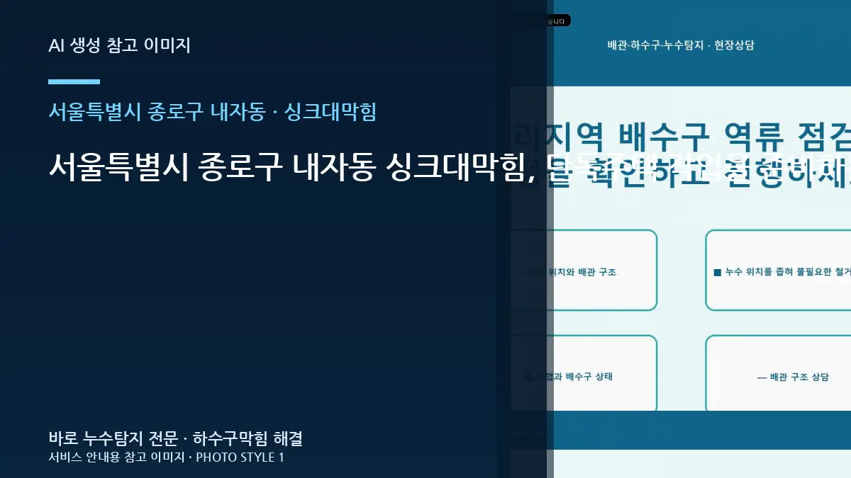 서울특별시 종로구 내자동 싱크대막힘, 단독주택 작업을 준비하는 방법 · 반복고장 구분법