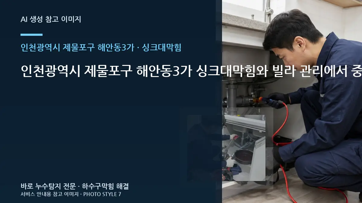 인천광역시 제물포구 해안동3가 싱크대막힘와 빌라 관리에서 중요한 점 · 관리실 확인사항