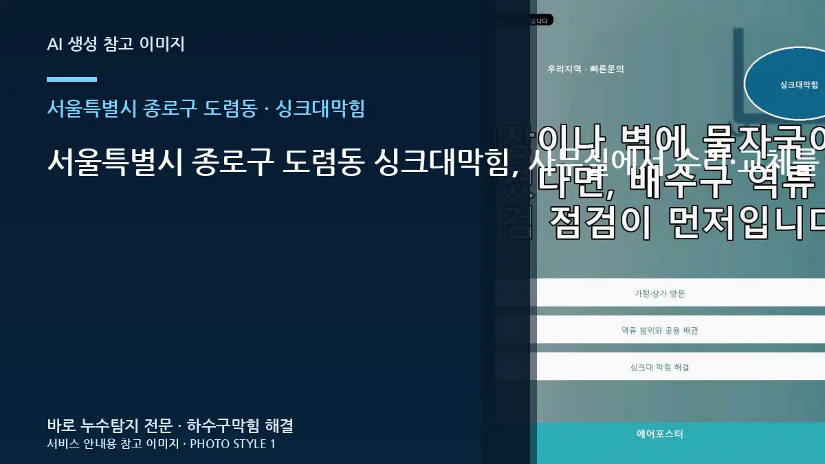 서울특별시 종로구 도렴동 싱크대막힘, 사무실에서 수리·교체를 나누는 기준 · 교체 전 규격 확인