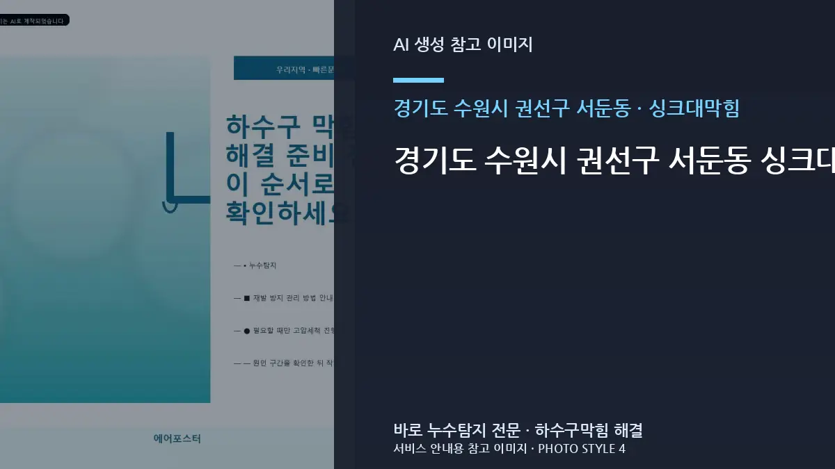 경기도 수원시 권선구 서둔동 싱크대막힘 점검, 매장 상태를 기록하는 방법 · 문의내용 작성법