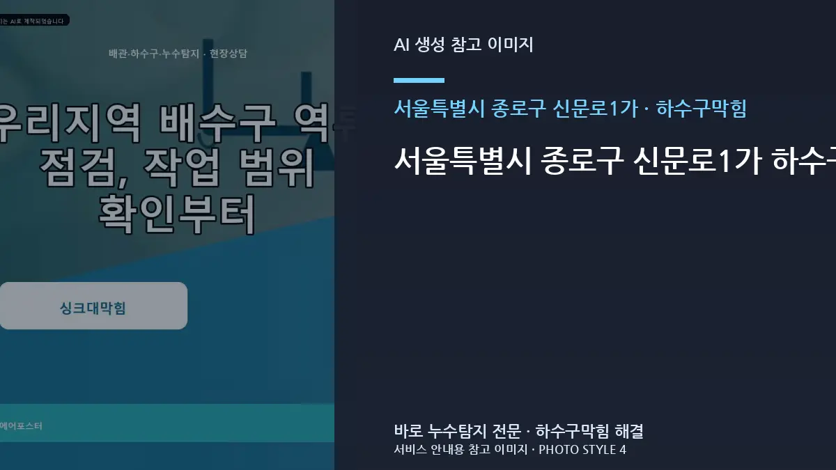 서울특별시 종로구 신문로1가 하수구막힘 직접 확인 가능한 범위와 전문가 점검이 필요한 경계