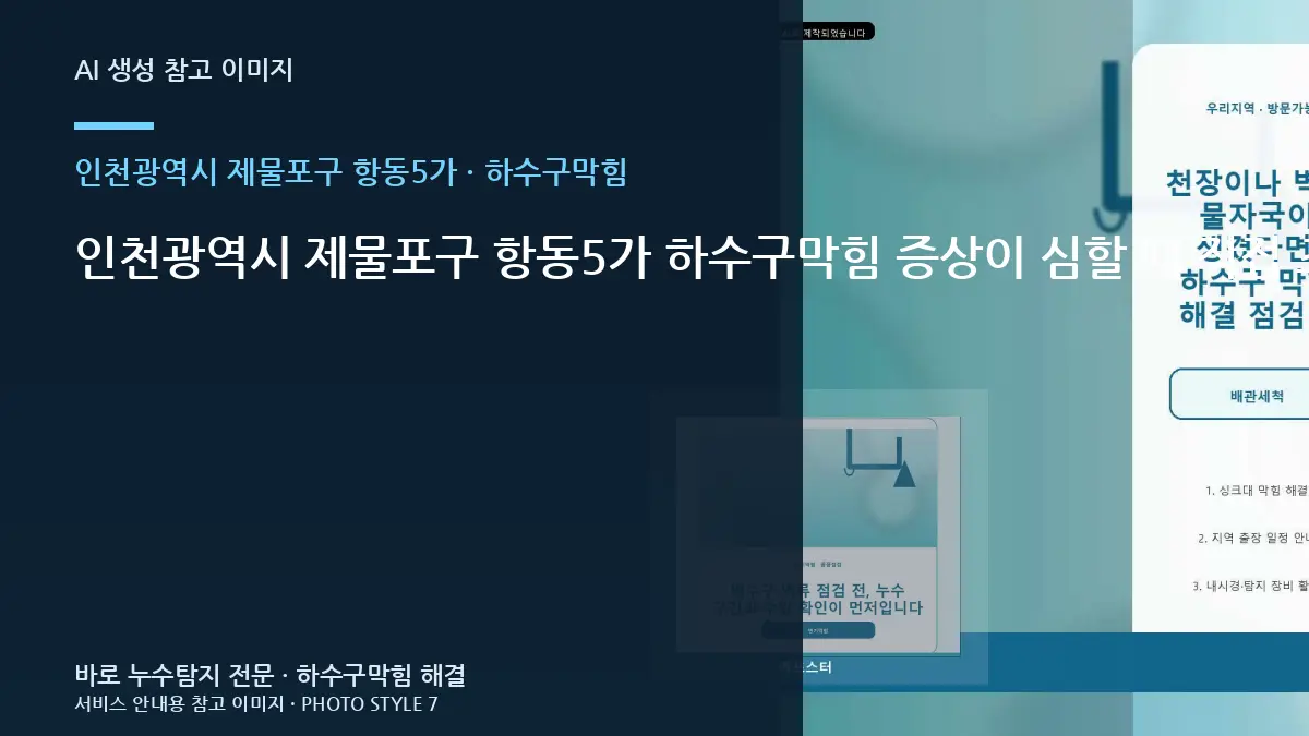 인천광역시 제물포구 항동5가 하수구막힘 증상이 심할 때 직접 조치보다 안전을 먼저 봐야 하는 경우