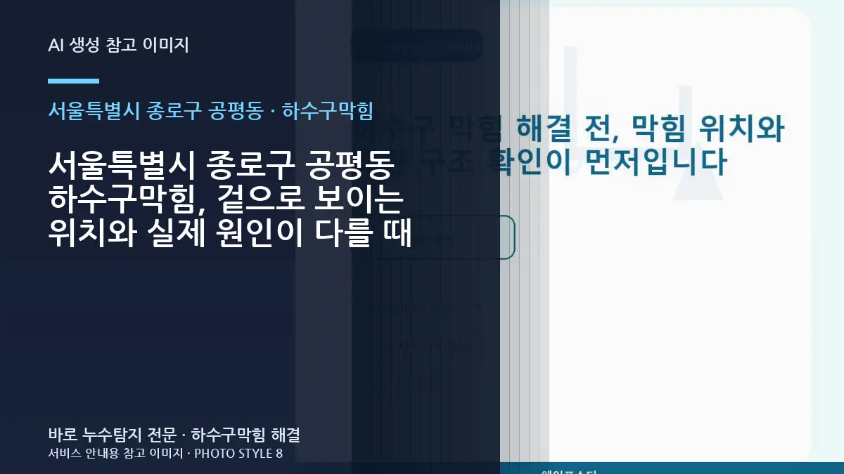 서울특별시 종로구 공평동 하수구막힘, 겉으로 보이는 위치와 실제 원인이 다를 때