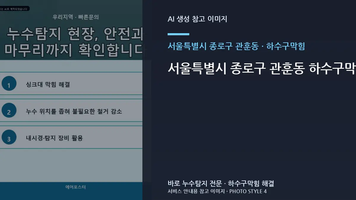 서울특별시 종로구 관훈동 하수구막힘 해결 후 같은 증상이 돌아오는지 확인하는 법