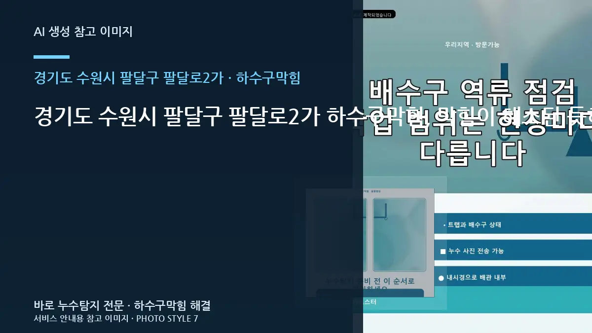 경기도 수원시 팔달구 팔달로2가 하수구막힘, 막힘이 해소된 듯하다가 짧은 기간에 다시 느려지는 현상일 때 먼저 확인할 순서