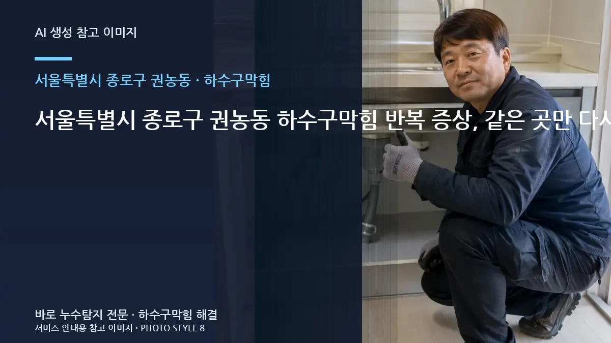 서울특별시 종로구 권농동 하수구막힘 반복 증상, 같은 곳만 다시 처리하면 안 되는 경우