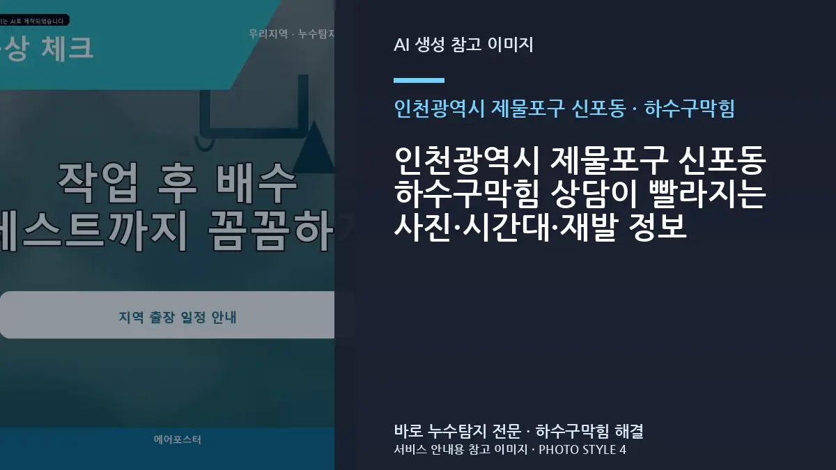 인천광역시 제물포구 신포동 하수구막힘 상담이 빨라지는 사진·시간대·재발 정보