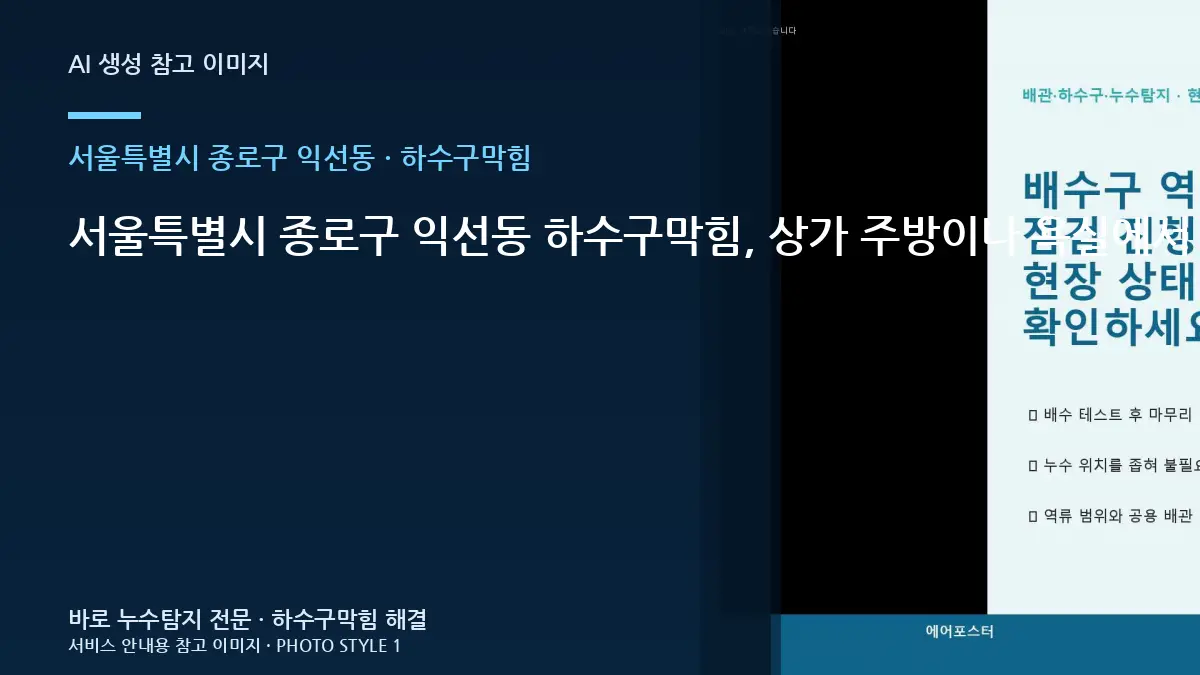 서울특별시 종로구 익선동 하수구막힘, 상가 주방이나 욕실에서 사용량이 많을 때만 역류하는 현상일 때 먼저 확인할 순서