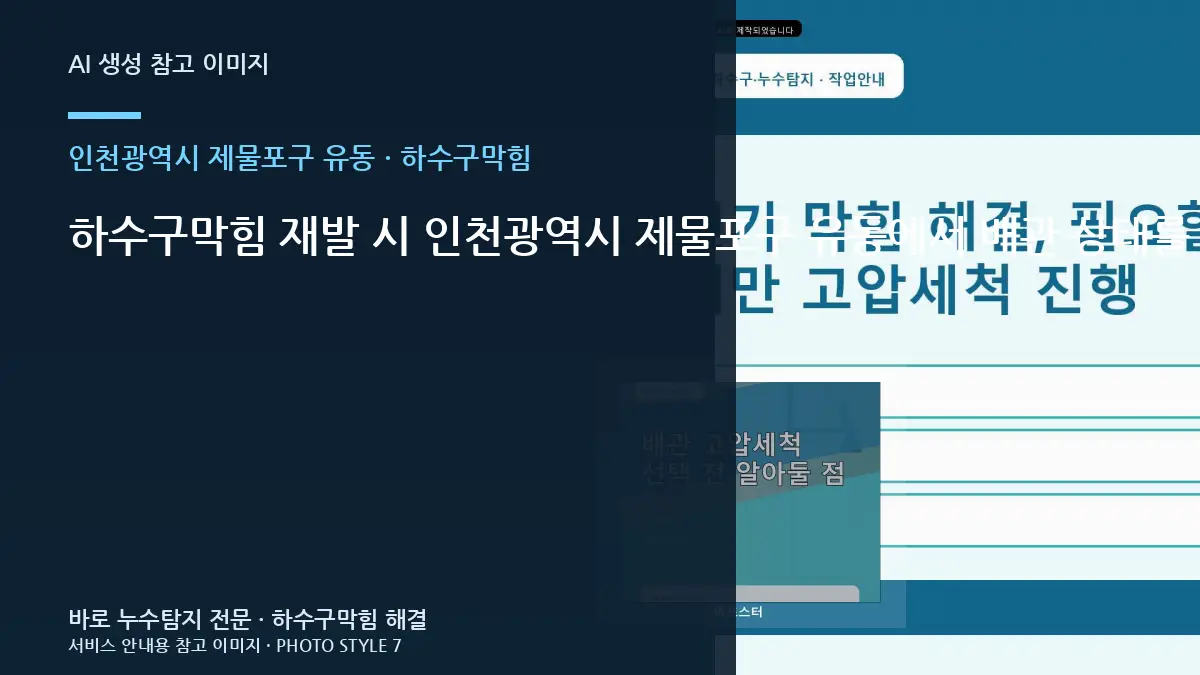 하수구막힘 재발 시 인천광역시 제물포구 유동에서 배관 상태를 다시 보는 기준
