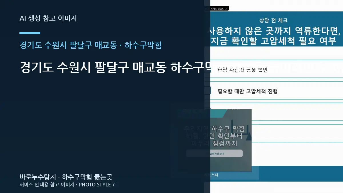 경기도 수원시 팔달구 매교동 하수구막힘 재발을 줄이려면 무엇을 기록해야 할까
