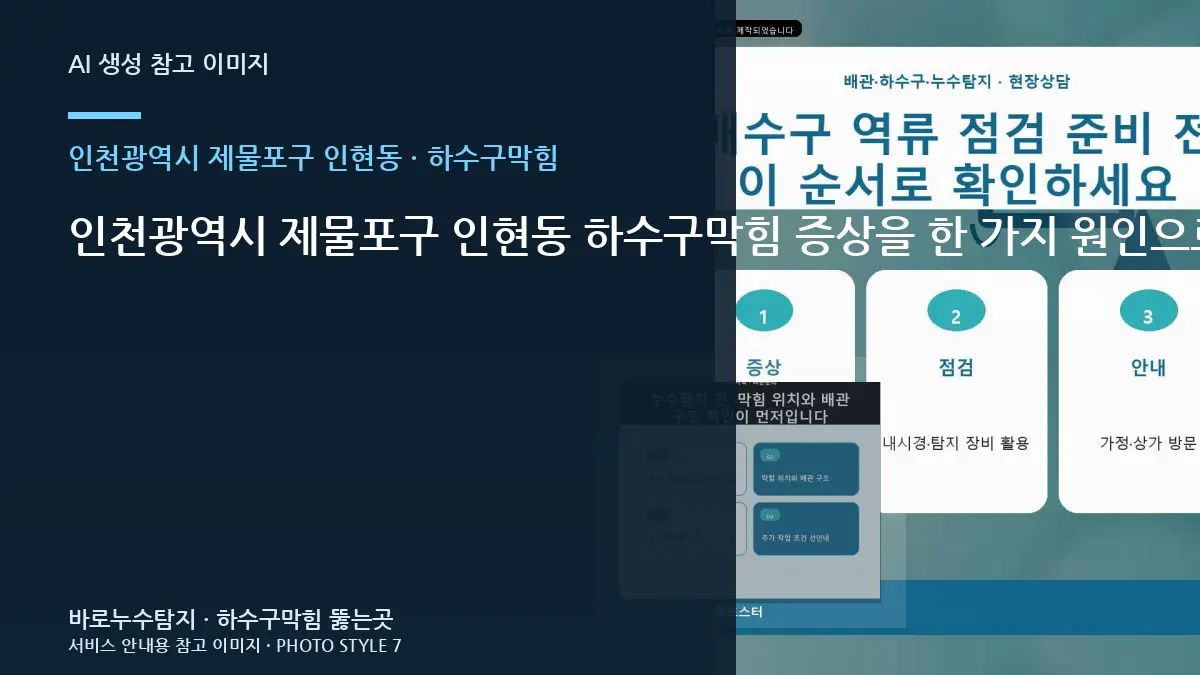 인천광역시 제물포구 인현동 하수구막힘 증상을 한 가지 원인으로 단정하면 안 되는 이유