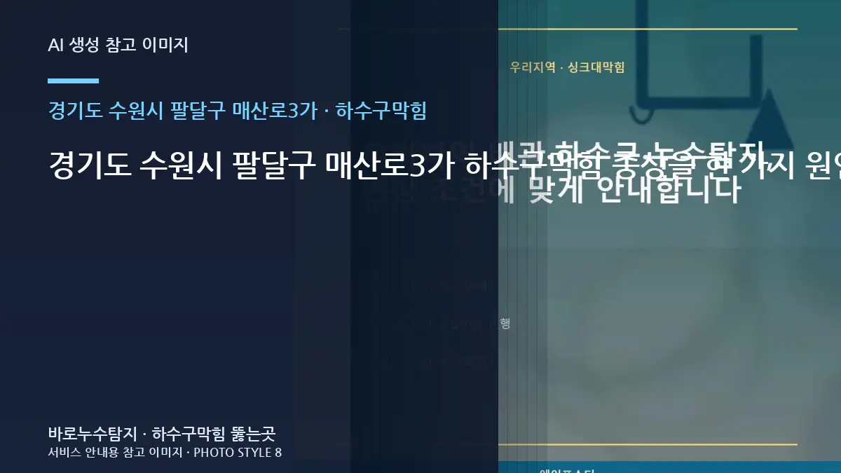 경기도 수원시 팔달구 매산로3가 하수구막힘 증상을 한 가지 원인으로 단정하면 안 되는 이유