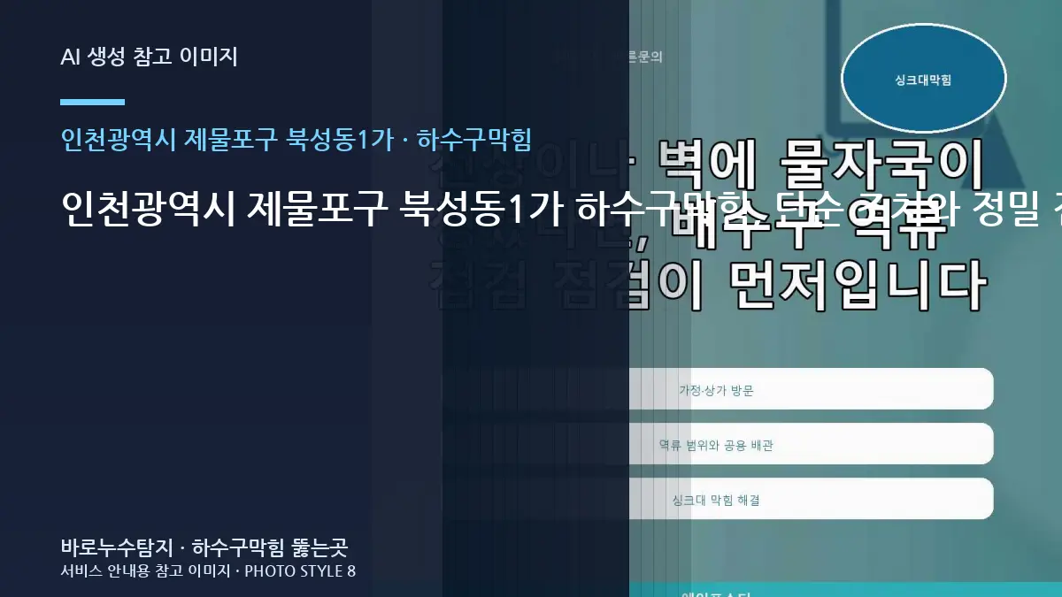 인천광역시 제물포구 북성동1가 하수구막힘, 단순 조치와 정밀 점검을 나누는 기준