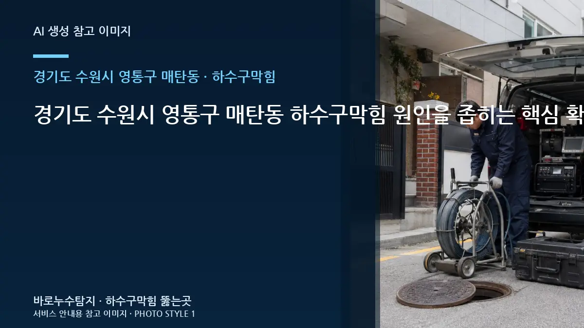 경기도 수원시 영통구 매탄동 하수구막힘 원인을 좁히는 핵심 확인 항목: 악취가 평소에도 나는지 배수 직후 심해지는지