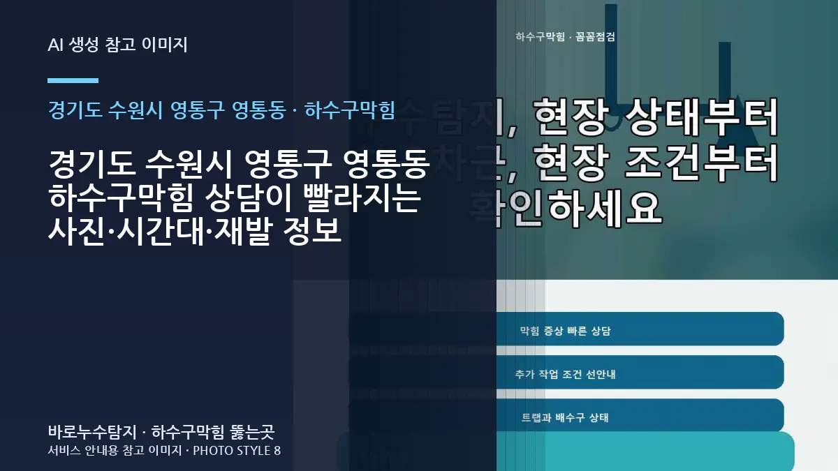 경기도 수원시 영통구 영통동 하수구막힘 상담이 빨라지는 사진·시간대·재발 정보