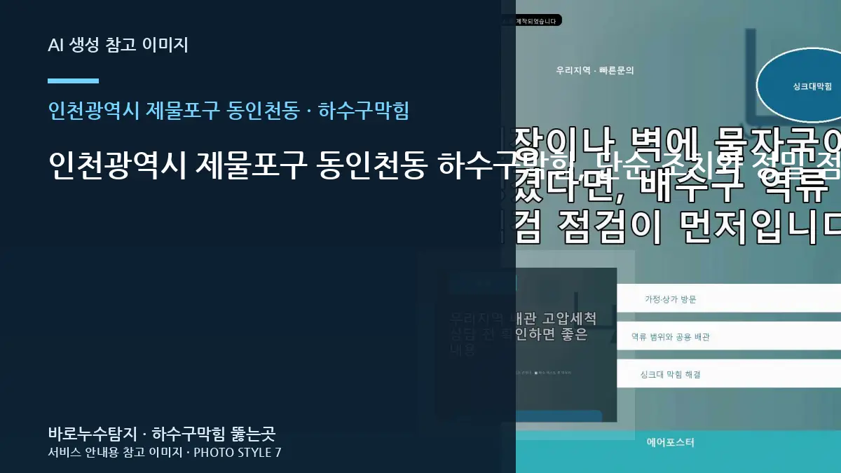 인천광역시 제물포구 동인천동 하수구막힘, 단순 조치와 정밀 점검을 나누는 기준