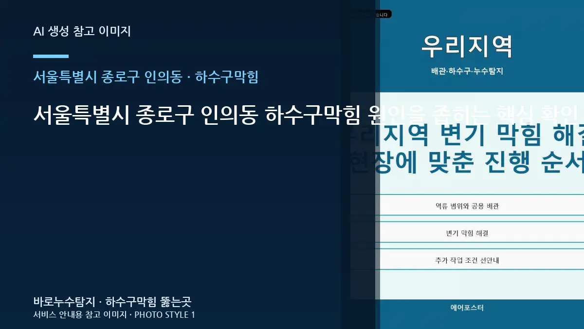 서울특별시 종로구 인의동 하수구막힘 원인을 좁히는 핵심 확인 항목: 물을 많이 사용할 때 역류 지점이 어디인지