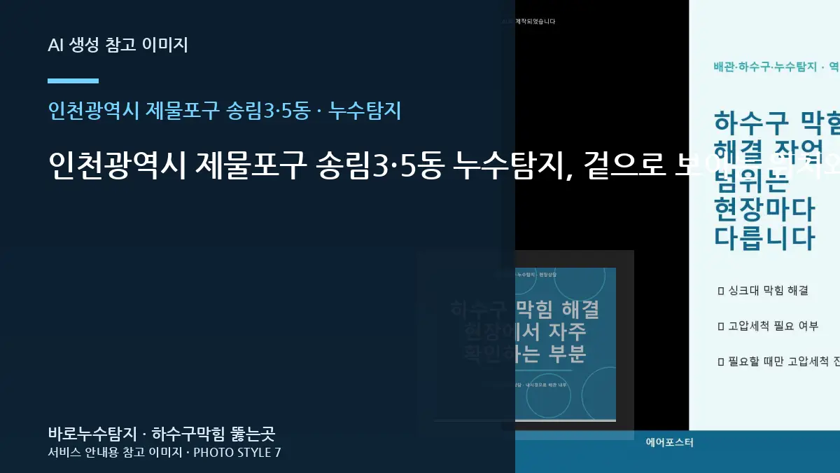 인천광역시 제물포구 송림3·5동 누수탐지, 겉으로 보이는 위치와 실제 원인이 다를 때