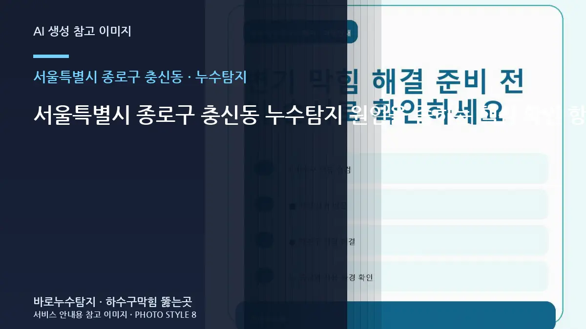 서울특별시 종로구 충신동 누수탐지 원인을 좁히는 핵심 확인 항목: 물을 사용할 때만 젖는지 사용하지 않아도 젖는지