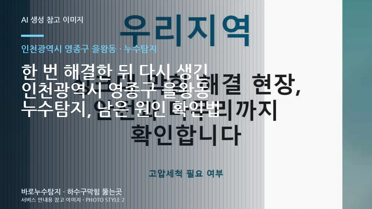 한 번 해결한 뒤 다시 생긴 인천광역시 영종구 을왕동 누수탐지, 남은 원인 확인법