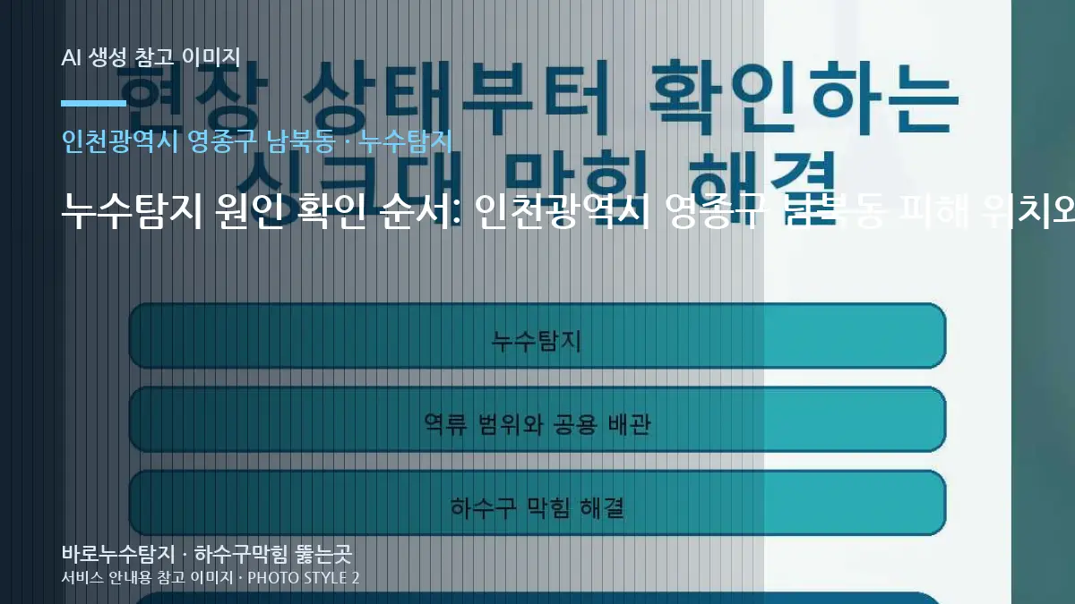 누수탐지 원인 확인 순서: 인천광역시 영종구 남북동 피해 위치와 실제 급수 사용 공간이 같은지
