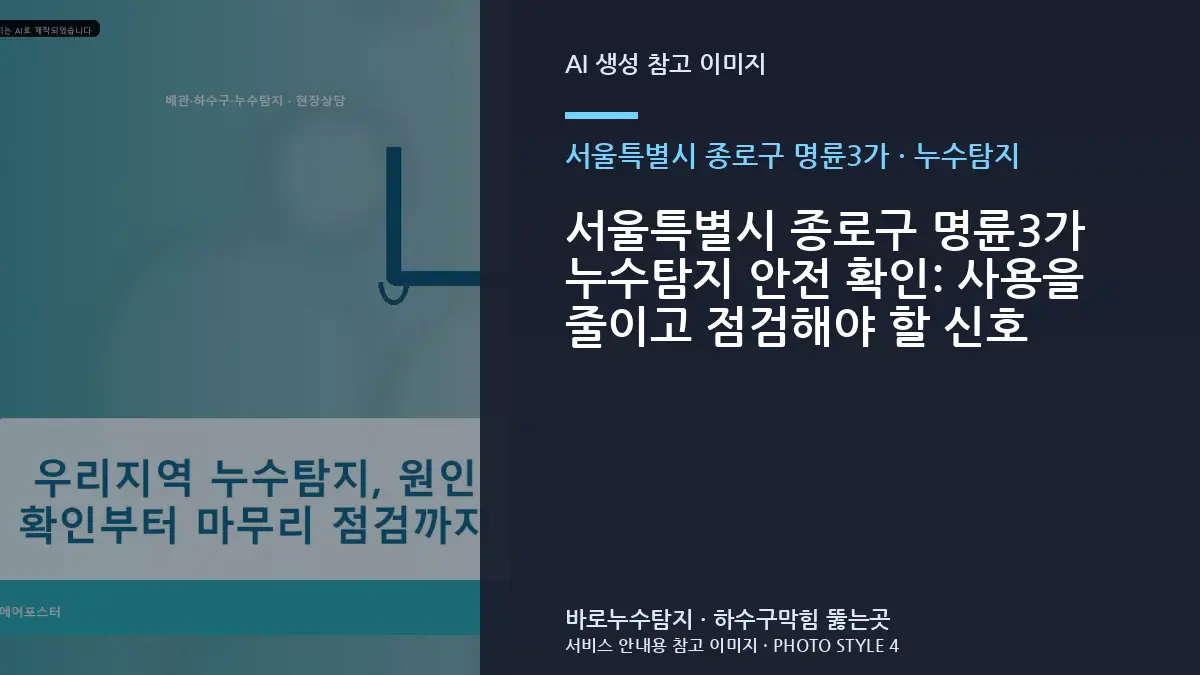 서울특별시 종로구 명륜3가 누수탐지 안전 확인: 사용을 줄이고 점검해야 할 신호