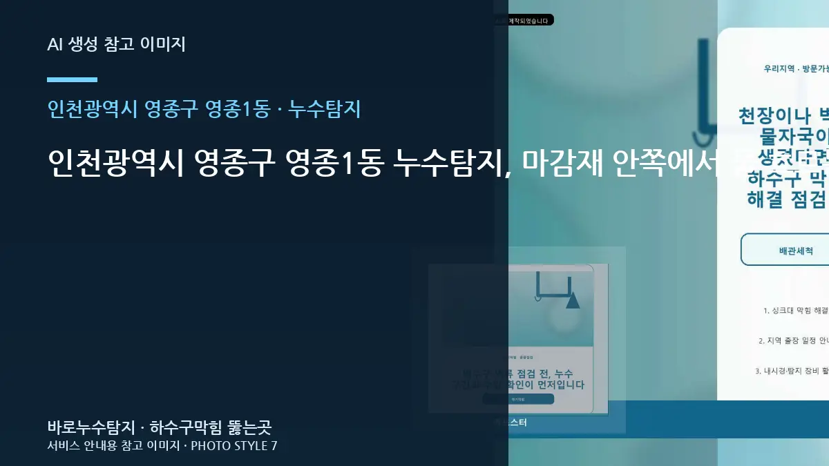 인천광역시 영종구 영종1동 누수탐지, 마감재 안쪽에서 물 흐르는 소리가 의심되는 상황일 때 먼저 확인할 순서