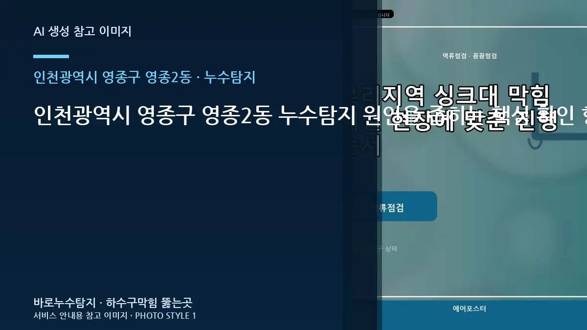 인천광역시 영종구 영종2동 누수탐지 원인을 좁히는 핵심 확인 항목: 모든 수전을 잠근 상태에서 계량기 움직임이 있는지