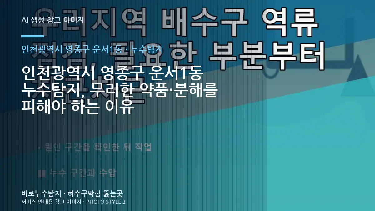 인천광역시 영종구 운서1동 누수탐지, 무리한 약품·분해를 피해야 하는 이유