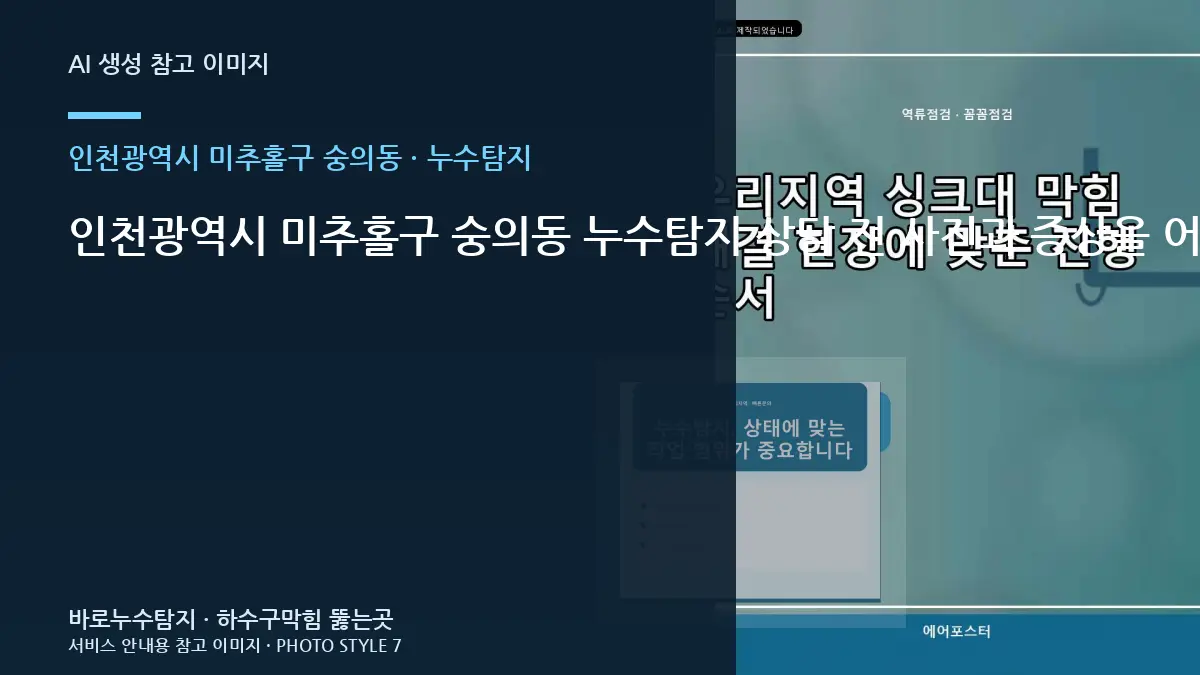 인천광역시 미추홀구 숭의동 누수탐지 상담 전 사진과 증상을 어떻게 준비할까