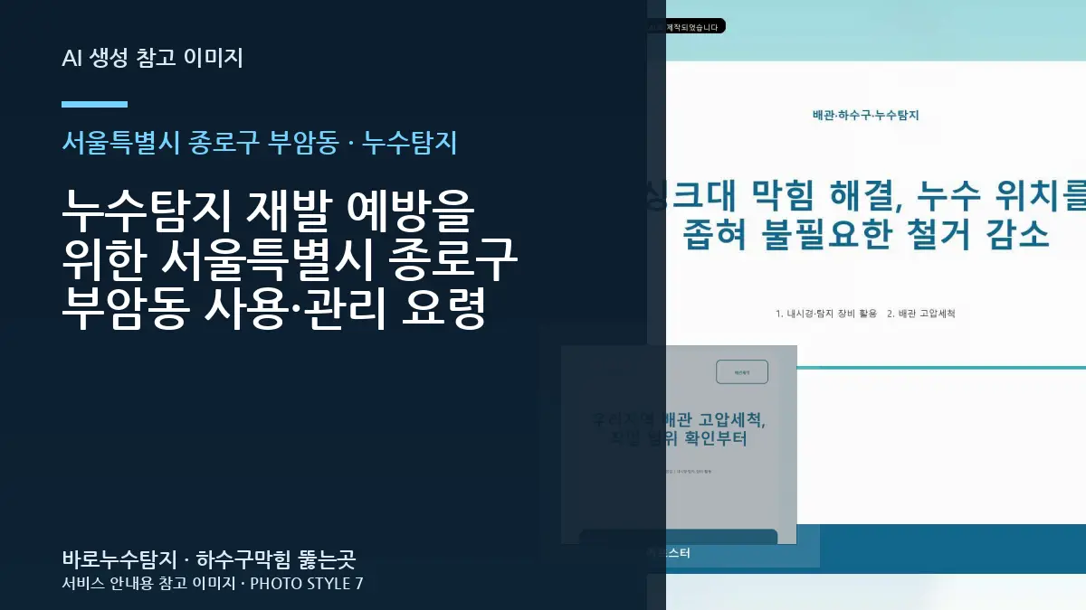 누수탐지 재발 예방을 위한 서울특별시 종로구 부암동 사용·관리 요령