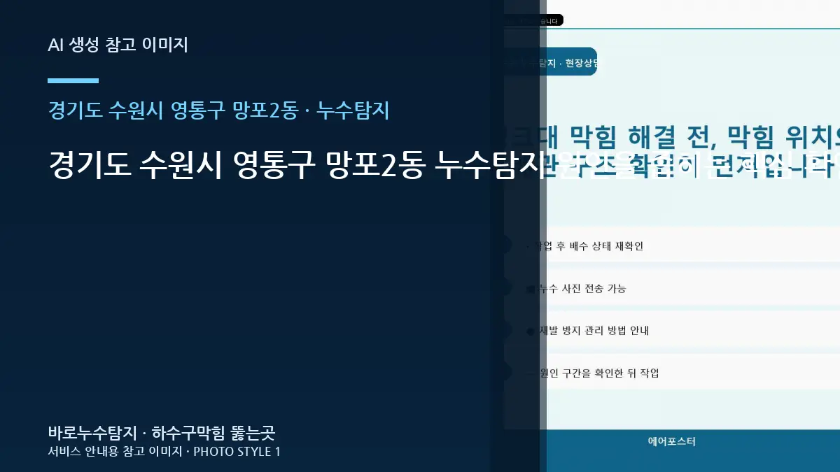 경기도 수원시 영통구 망포2동 누수탐지 원인을 좁히는 핵심 확인 항목: 냉수와 온수 사용에 따라 증상이 달라지는지