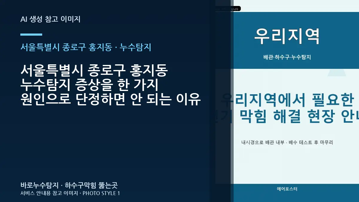 서울특별시 종로구 홍지동 누수탐지 증상을 한 가지 원인으로 단정하면 안 되는 이유