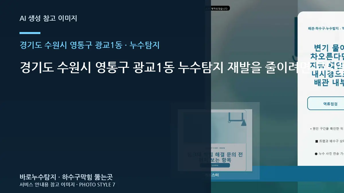 경기도 수원시 영통구 광교1동 누수탐지 재발을 줄이려면 무엇을 기록해야 할까