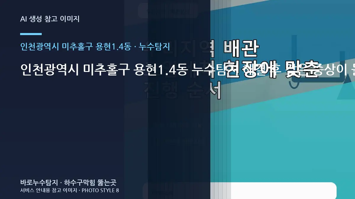 인천광역시 미추홀구 용현1.4동 누수탐지 해결 후 같은 증상이 돌아오는지 확인하는 법