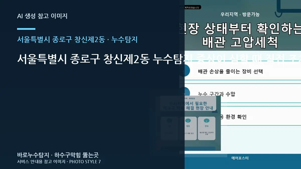 서울특별시 종로구 창신제2동 누수탐지 증상이 심할 때 직접 조치보다 안전을 먼저 봐야 하는 경우